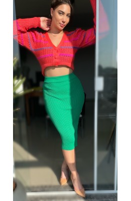 Saia tricô canelado 