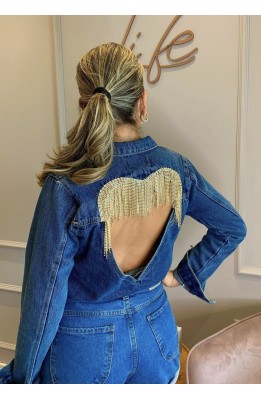 Jaqueta jeans coração 